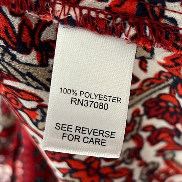 EST. 1946 Women’s XL Red Floral Paisley Sleeveless Layered Blouse - Picture 4 of 8